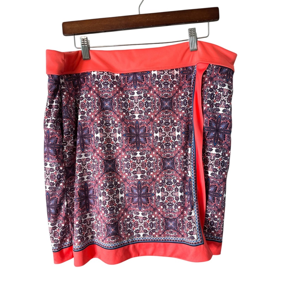 RG Apparel Skort Coral Print Stretch Athletic Golf Casual XL
